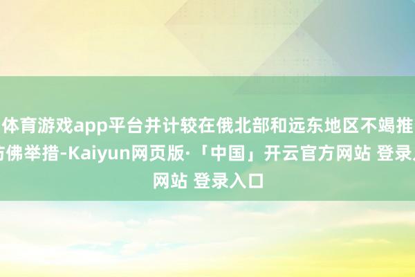 体育游戏app平台并计较在俄北部和远东地区不竭推行访佛举措-Kaiyun网页版·「中国」开云官方网站 登录入口