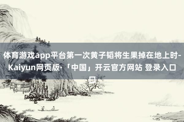 体育游戏app平台第一次黄子韬将生果掉在地上时-Kaiyun网页版·「中国」开云官方网站 登录入口