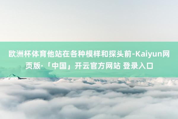 欧洲杯体育他站在各种模样和探头前-Kaiyun网页版·「中国」开云官方网站 登录入口