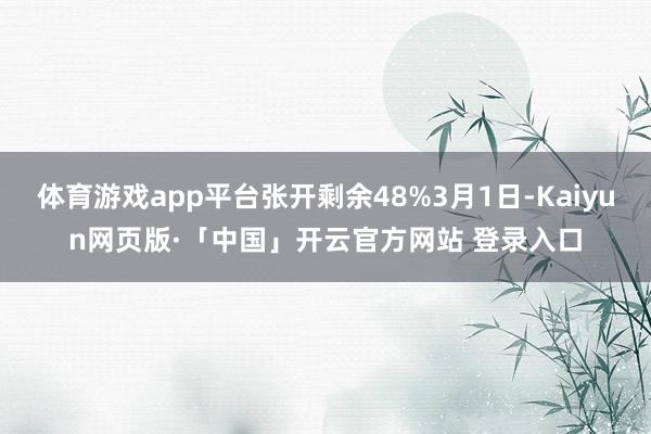 体育游戏app平台张开剩余48%3月1日-Kaiyun网页版·「中国」开云官方网站 登录入口