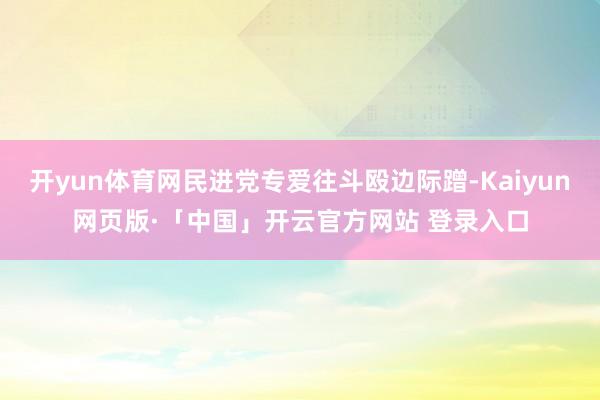 开yun体育网民进党专爱往斗殴边际蹭-Kaiyun网页版·「中国」开云官方网站 登录入口