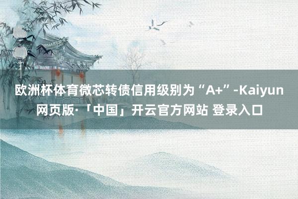 欧洲杯体育微芯转债信用级别为“A+”-Kaiyun网页版·「中国」开云官方网站 登录入口