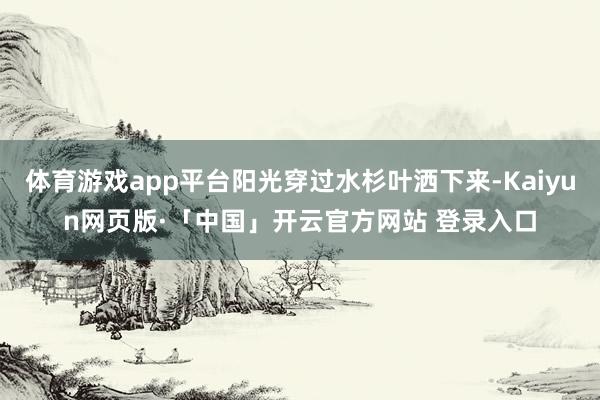 体育游戏app平台阳光穿过水杉叶洒下来-Kaiyun网页版·「中国」开云官方网站 登录入口